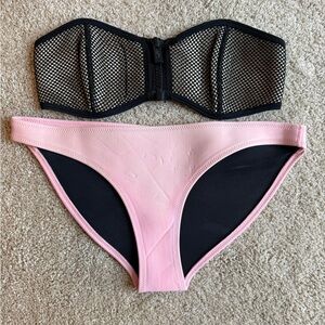 Triangl Swimwear Black and Pink Bikini